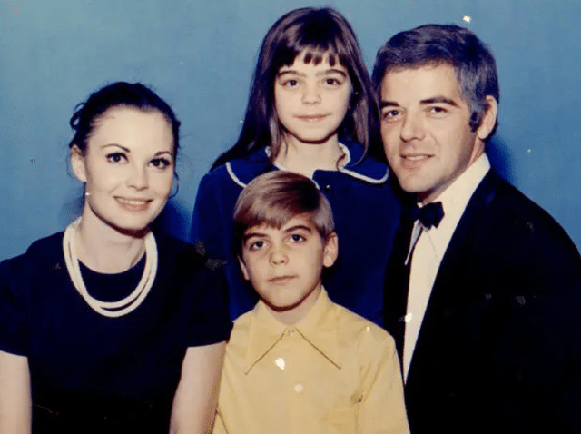 young George Clooney with his family