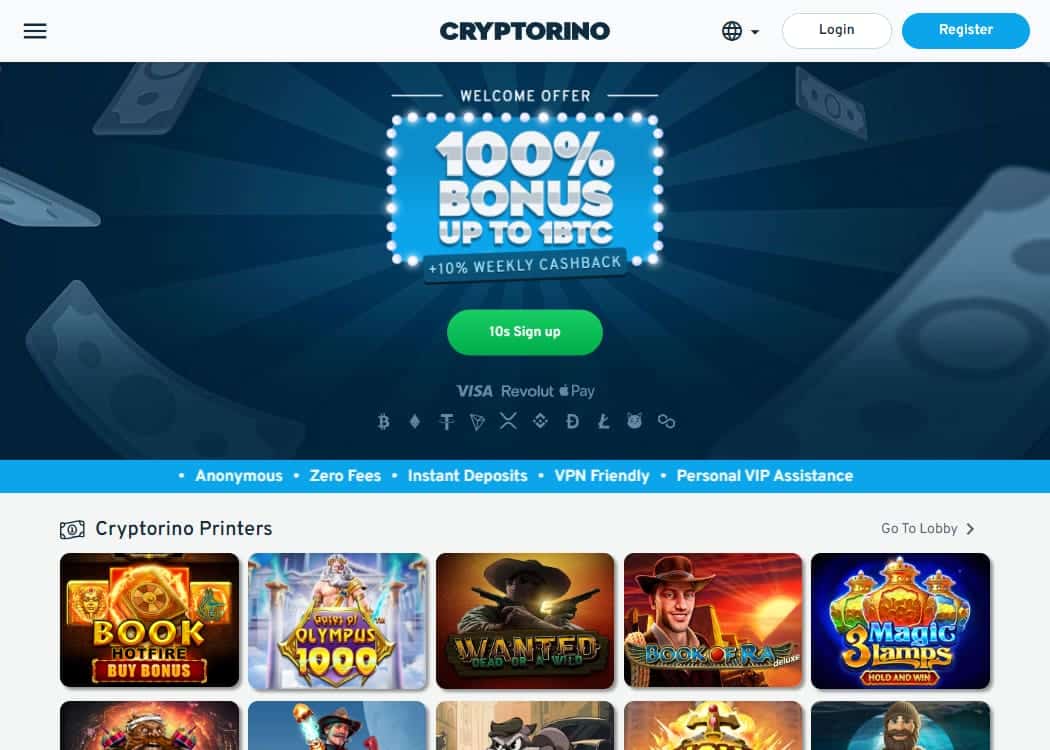 Leading Bitcoin Gambling Site - Cryptorino