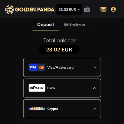 How to make a Deposit at Golden Panda Casino