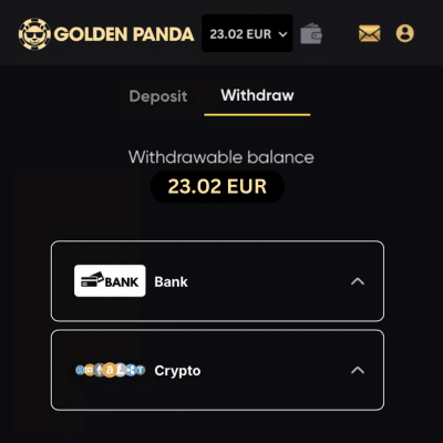 How to withdraw money at Golden Panda Casino