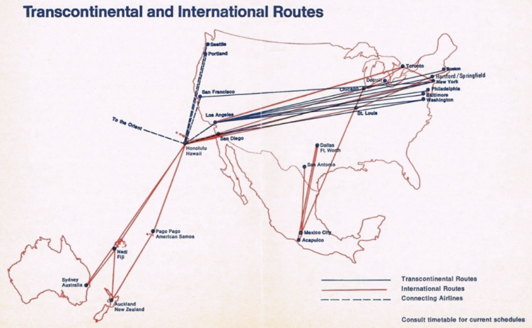 american airlines routes 1970s