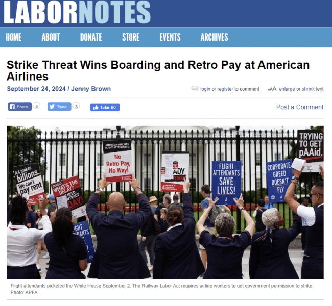 labor notes american airlines strike averted