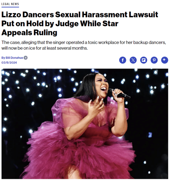 lizzo lawsuit on hold billboard