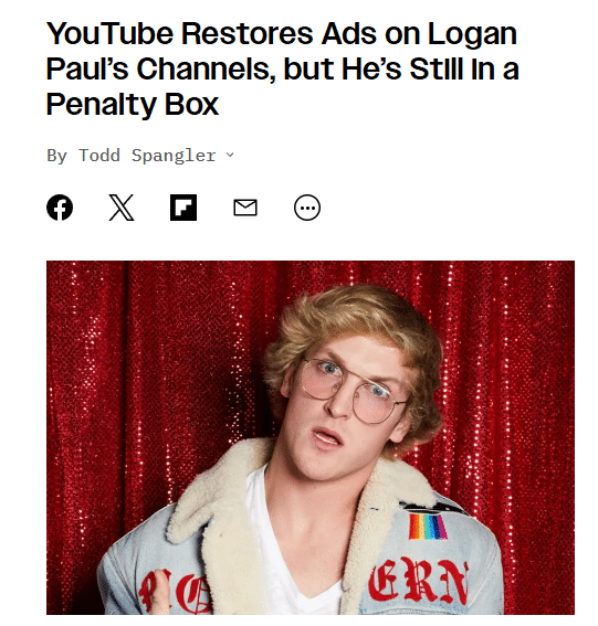 logan paul ads restored