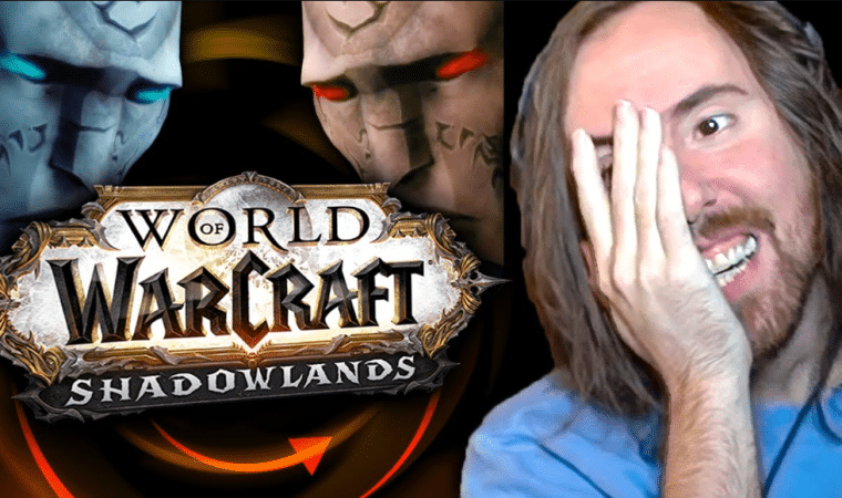 Asmongold thumbnail with world of warcraft logo