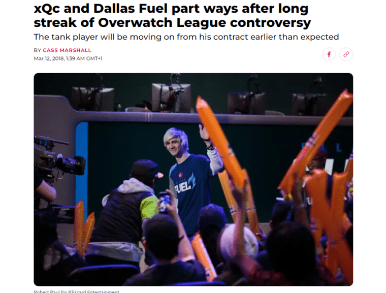 xQc overwatch league headline