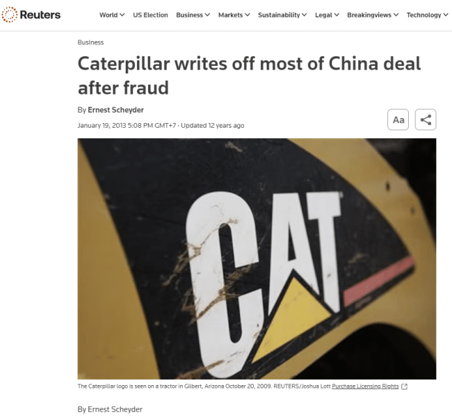 caterpillar chinese deal