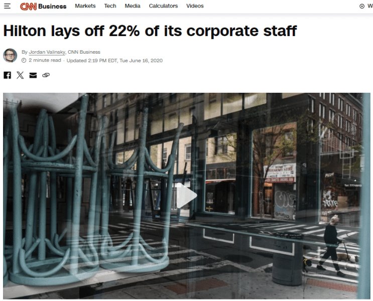 hilton corporate layoffs