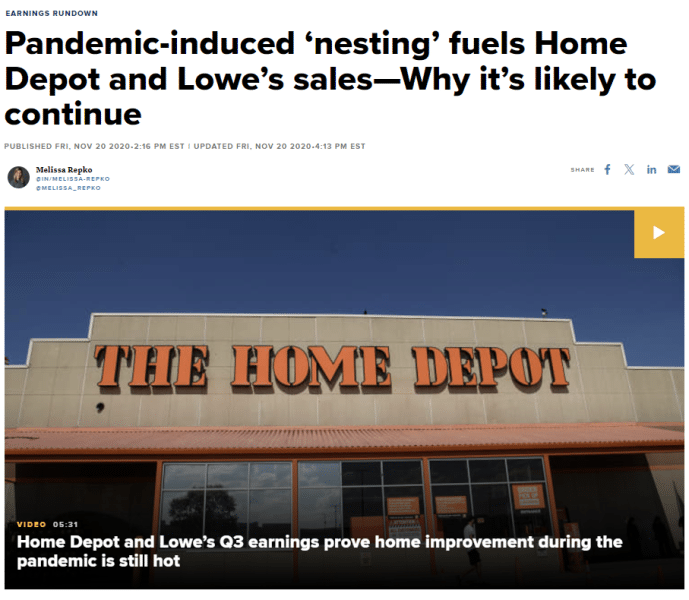 home depot pandemic