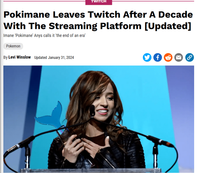 pokimane leaves twitch