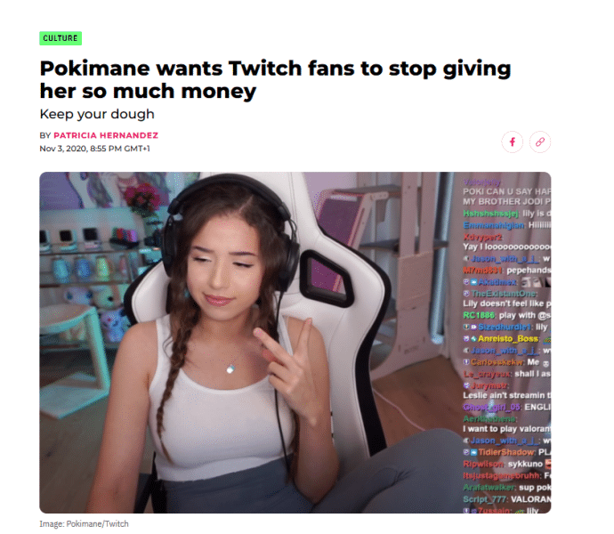 pokimane twitch subs caps