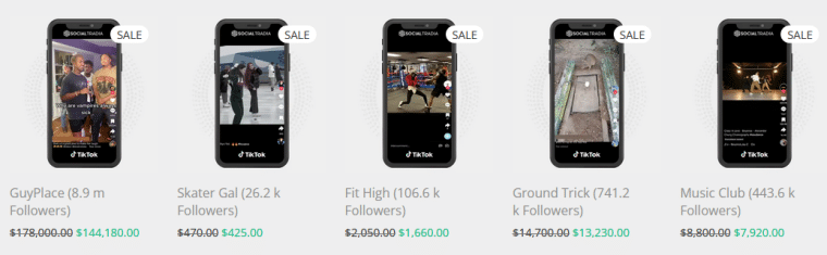 tiktok accounts on sale