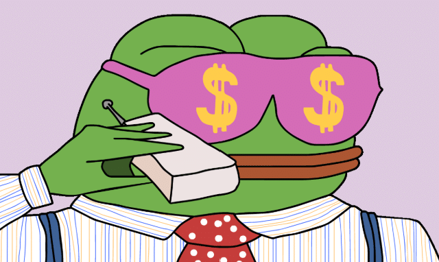 Wall Street Pepe Mascot