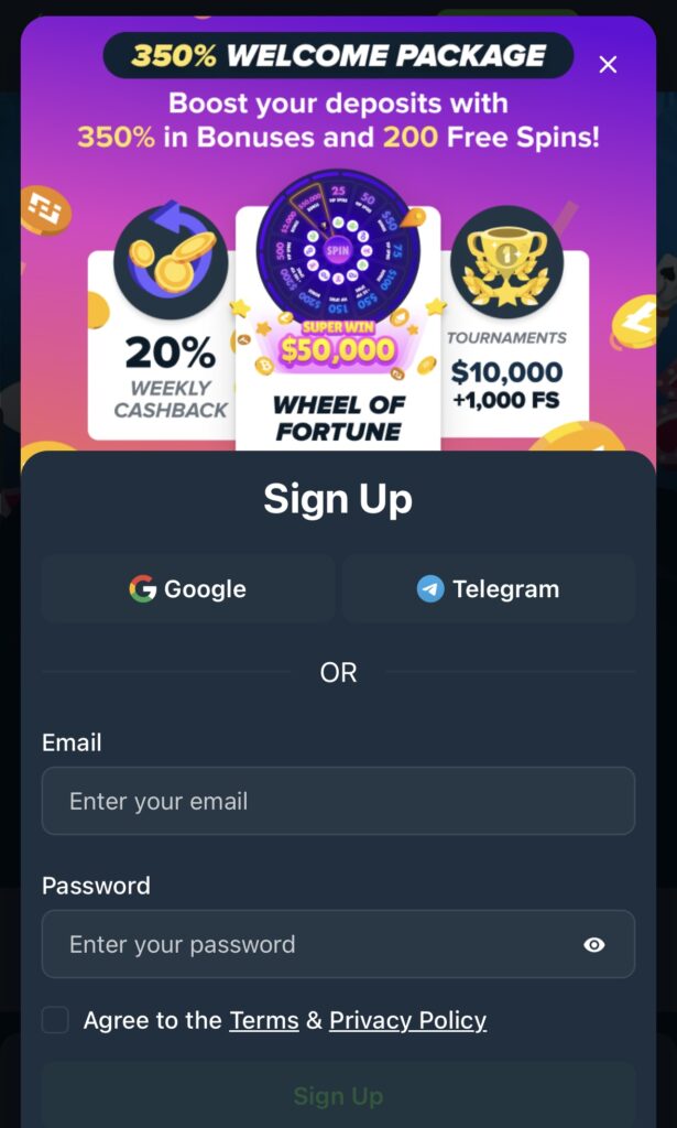 wild.io sign up