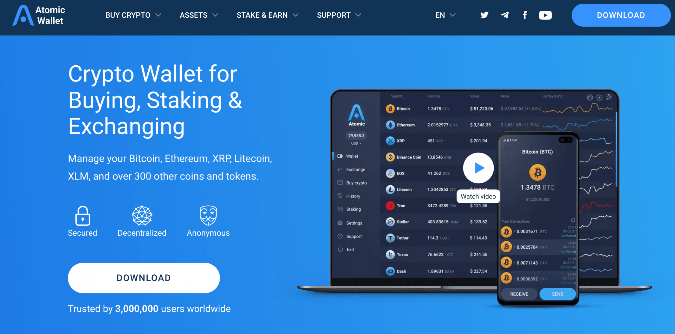 Atomic Wallet – 顶级非托管以太坊钱包应用程序