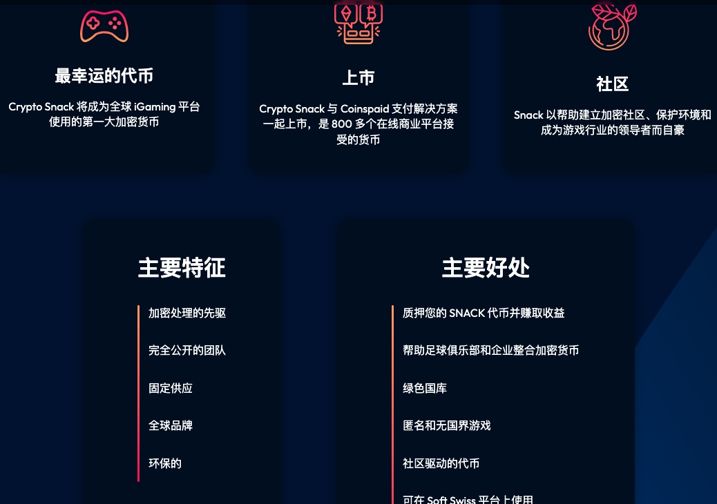 Crypto Snacks (SNACK)——增长最快的 iGaming 新数字货币