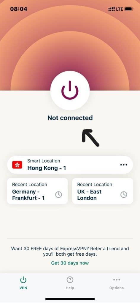 连接到安全的 ExpressVPN 服务器。