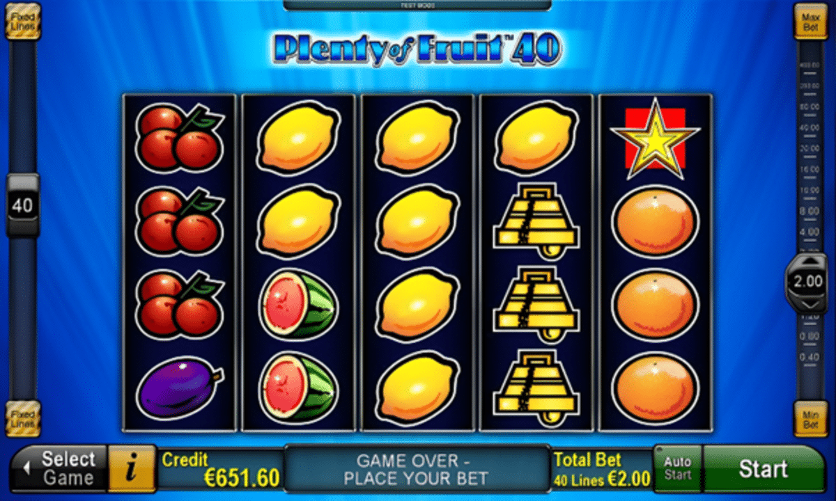 丰富的水果 老虎机游戏 Plenty of Fruit 40 Slot4